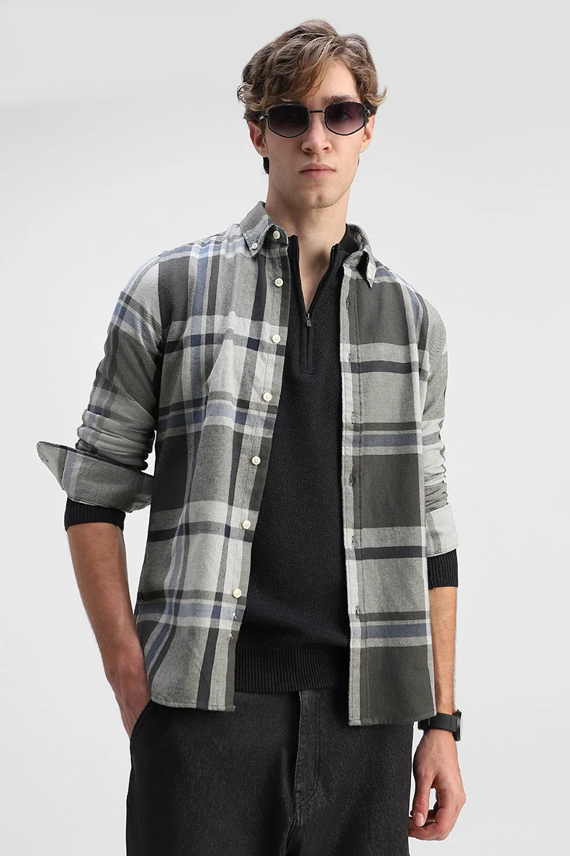 سنيتش Light Weight Flannel Plaid Slim Fit Shirt